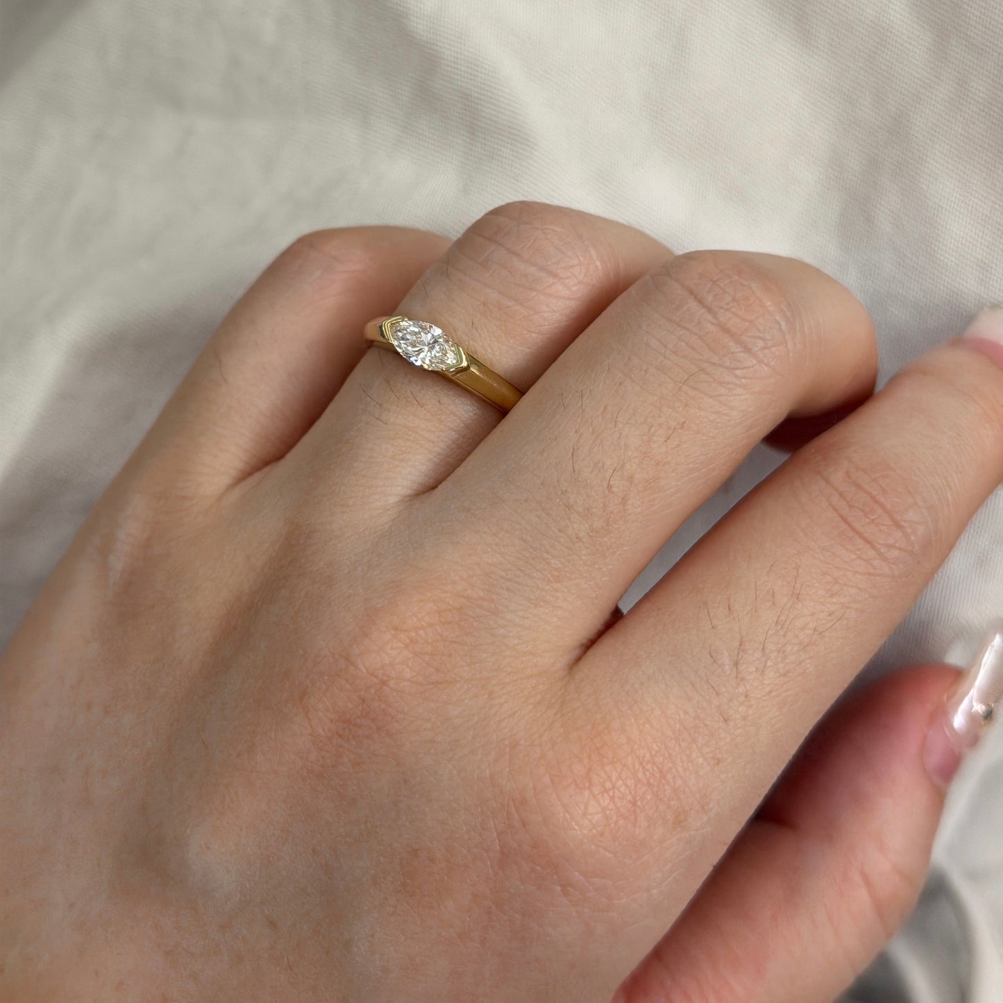 0.5CT Marquise Lab Grown Diamond Vintage Ring