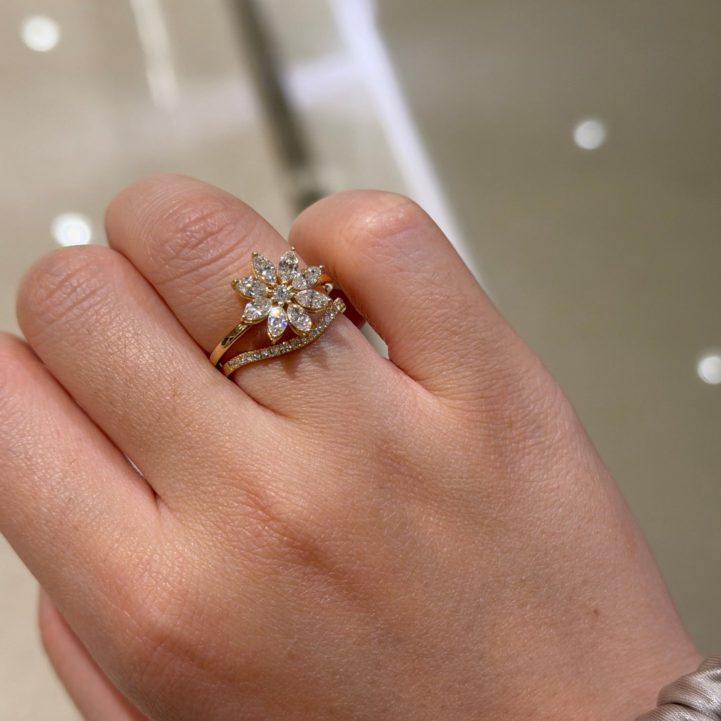 Daisy Marquise Lab Grown Diamond Ring