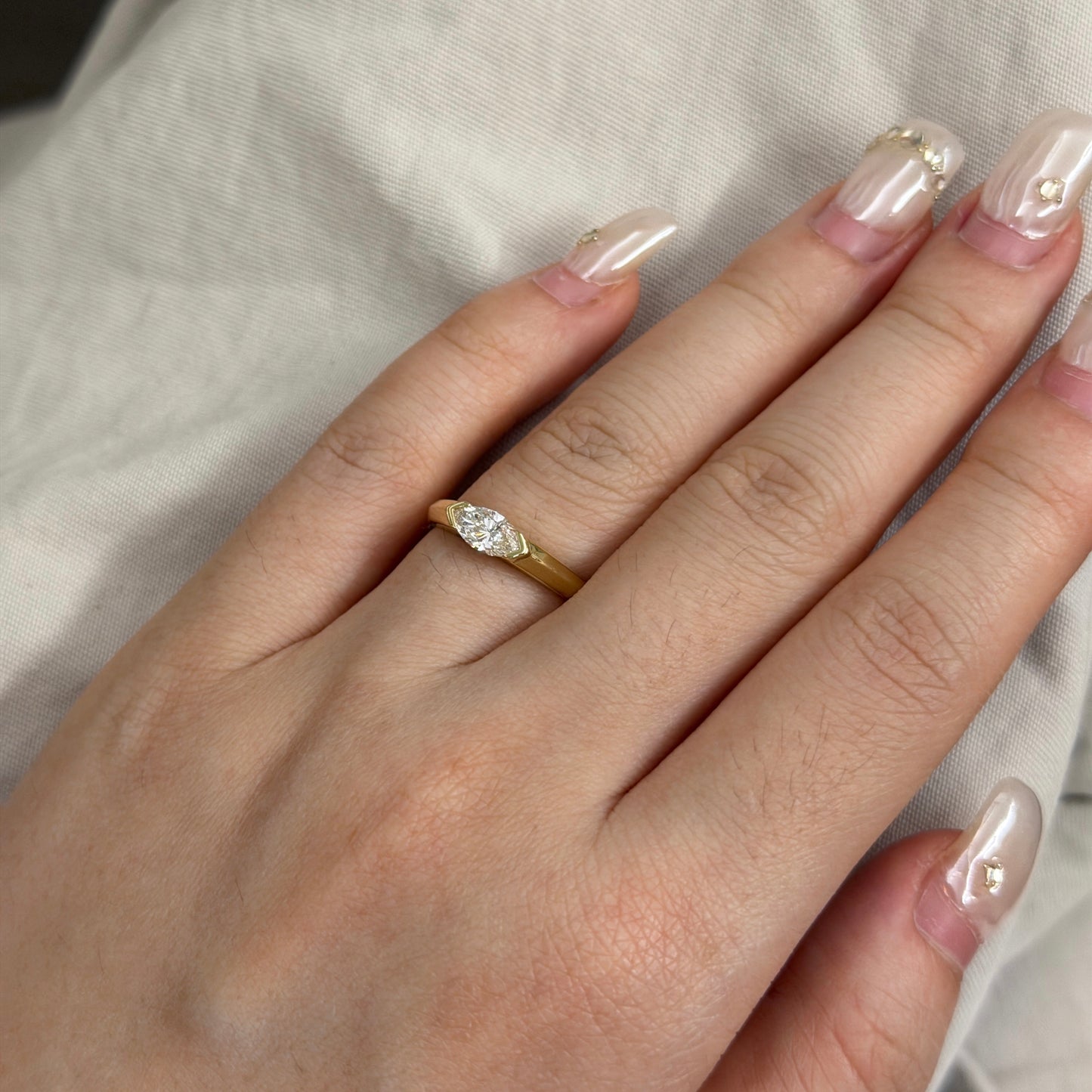 0.5CT Marquise Lab Grown Diamond Vintage Ring
