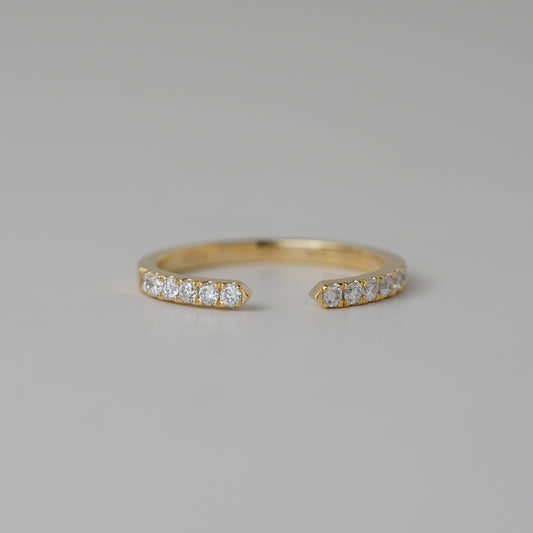 Open Cuff Stackable Lab Grown Diamond Ring