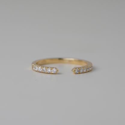 Open Cuff Stackable Lab Grown Diamond Ring