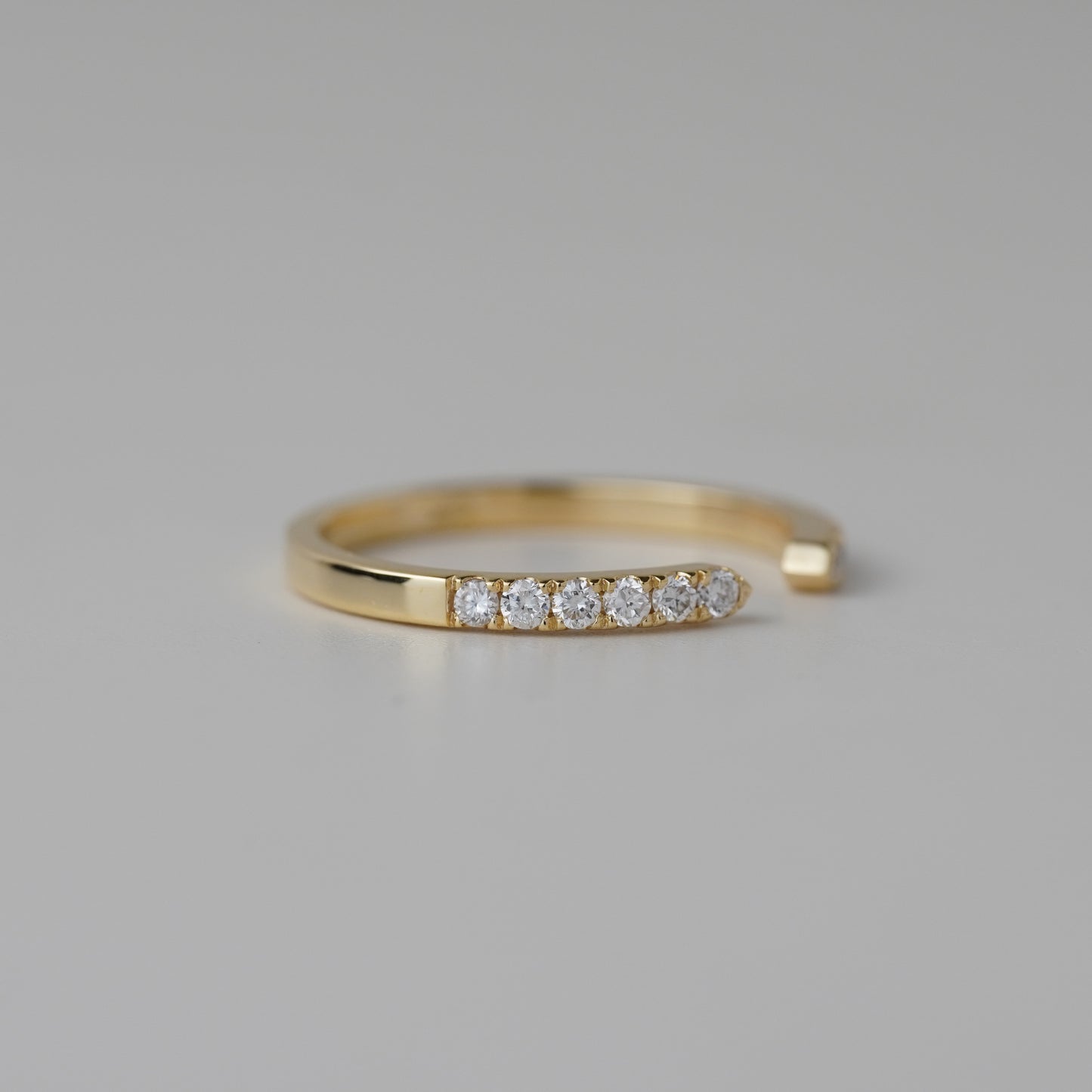 Open Cuff Stackable Lab Grown Diamond Ring