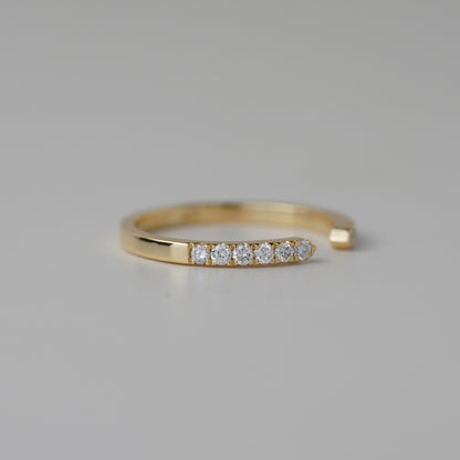 Open Cuff Stackable Lab Grown Diamond Ring