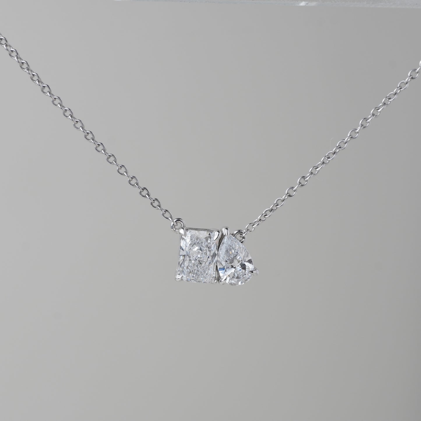 Toi Et Moi Labgrown DIamond Necklace - Radiant/Pear