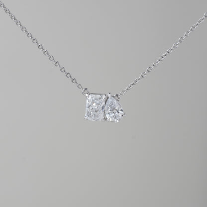 Toi Et Moi Labgrown DIamond Necklace - Radiant/Pear