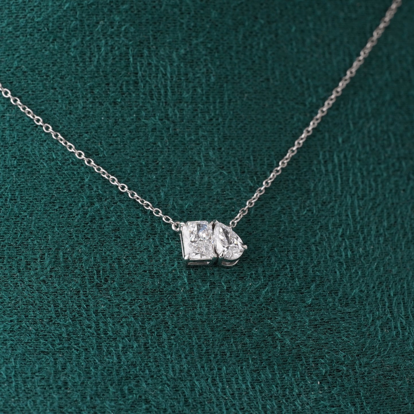 Toi Et Moi Labgrown DIamond Necklace - Radiant/Pear