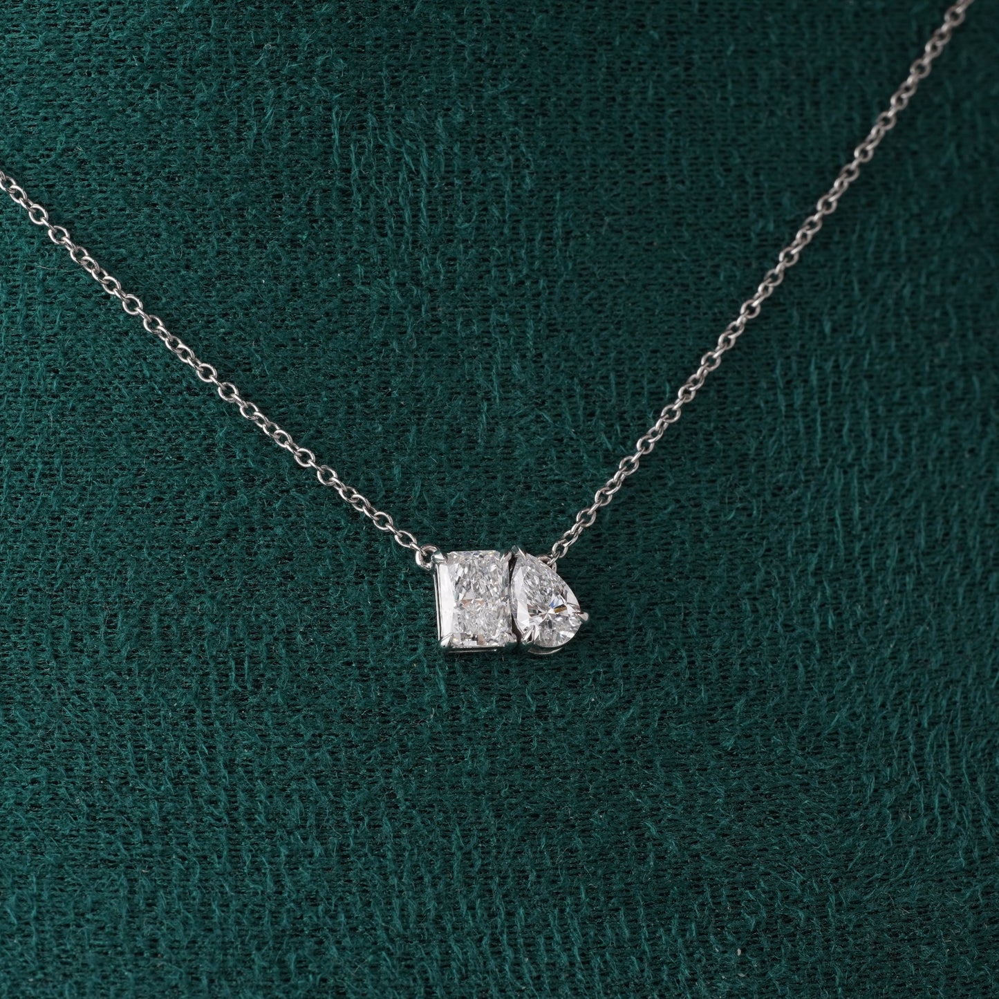 Toi Et Moi Labgrown DIamond Necklace - Radiant/Pear