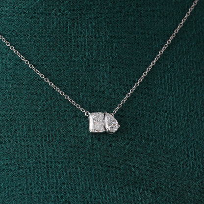 Toi Et Moi Labgrown DIamond Necklace - Radiant/Pear