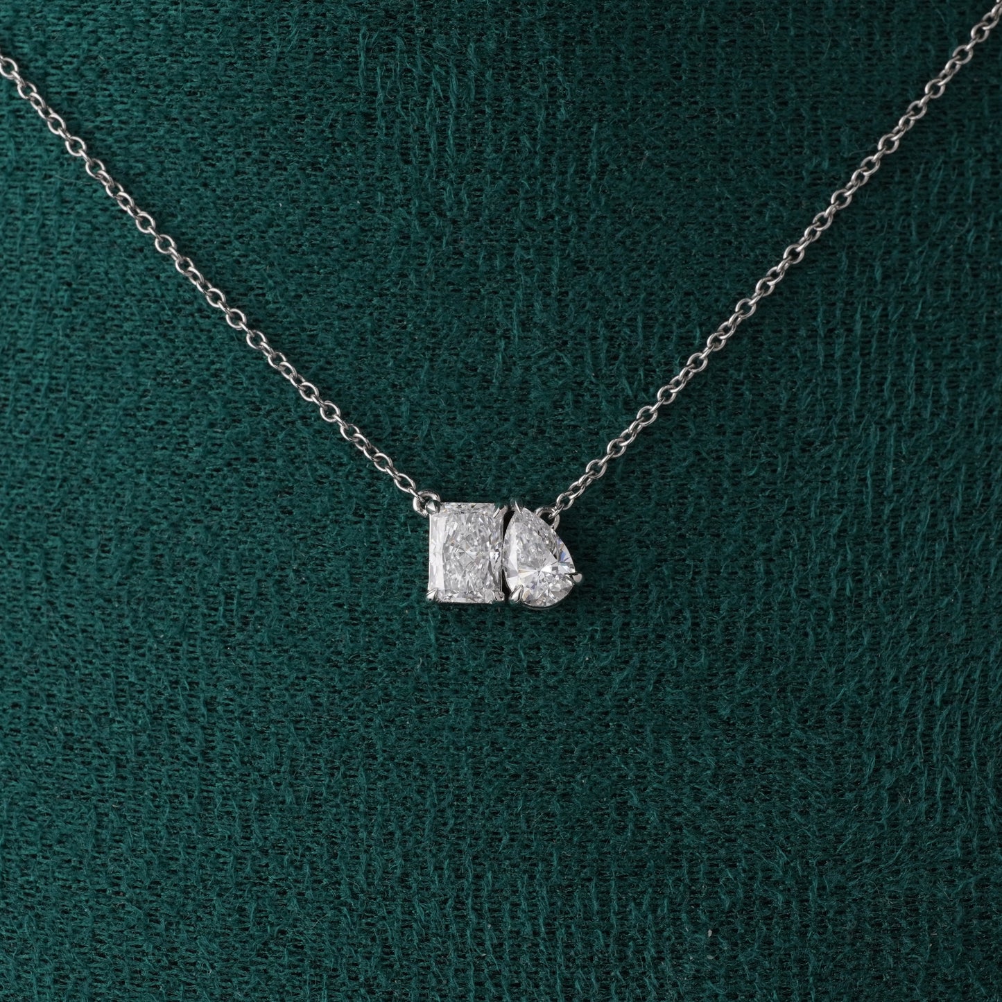 Toi Et Moi Labgrown DIamond Necklace - Radiant/Pear
