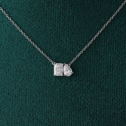 Toi Et Moi Labgrown DIamond Necklace - Radiant/Pear