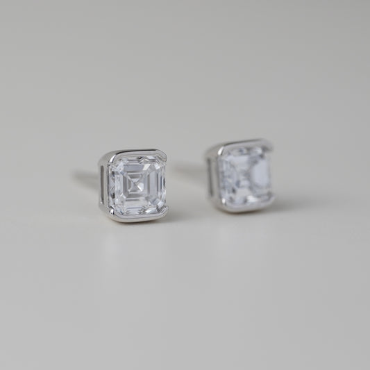 0.5CT Asscher Lab Grown Diamond Earrings