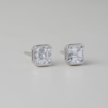 0.5CT Asscher Lab Grown Diamond Earrings