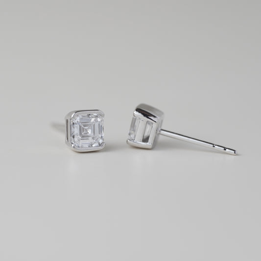 0.5CT Asscher Lab Grown Diamond Earrings
